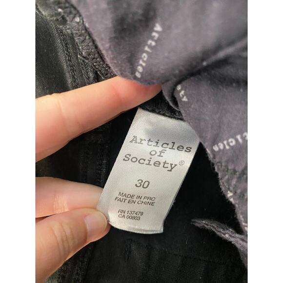 Articles of Society Size 30 Distressed Black Skinny Jeans Stretch - Picture 4 of 7